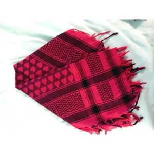 Hot pink plaid with heart scarf